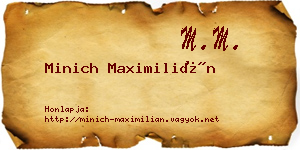 Minich Maximilián névjegykártya